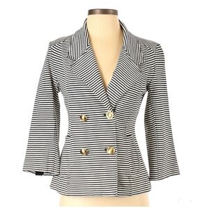 CAbi Stripped Double Breasted Blazer